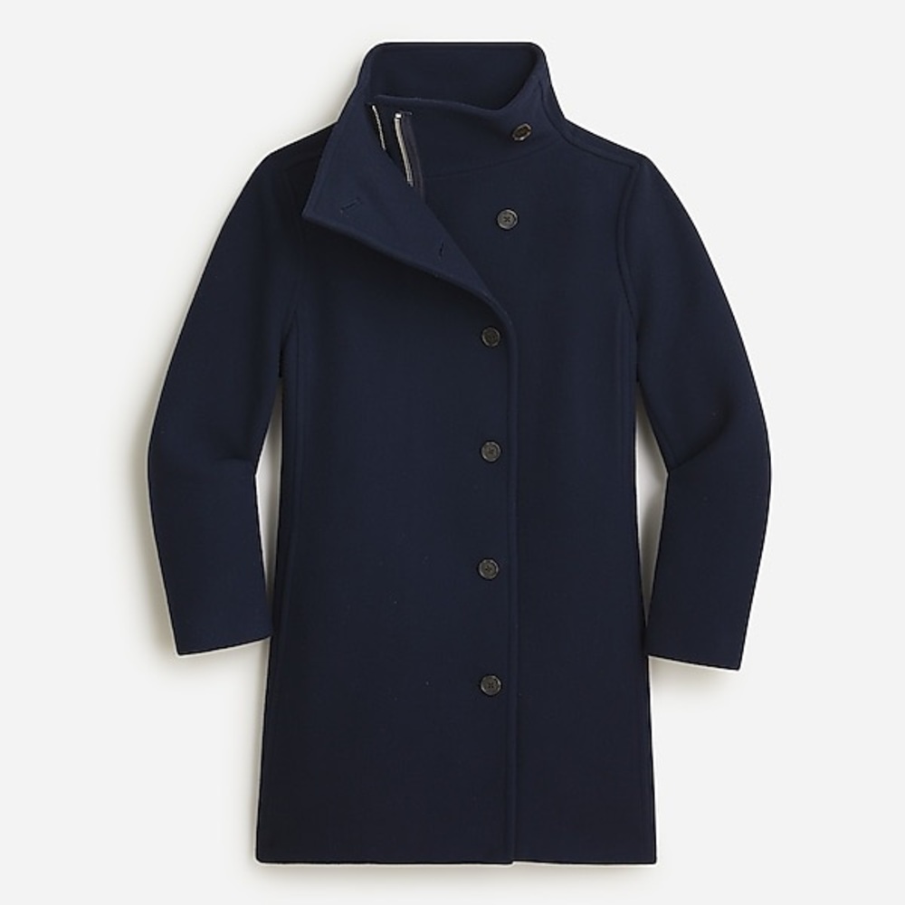 J.Crew Villa Coat in Italian Stadium-Cloth Wool BA539 Navy 12P
